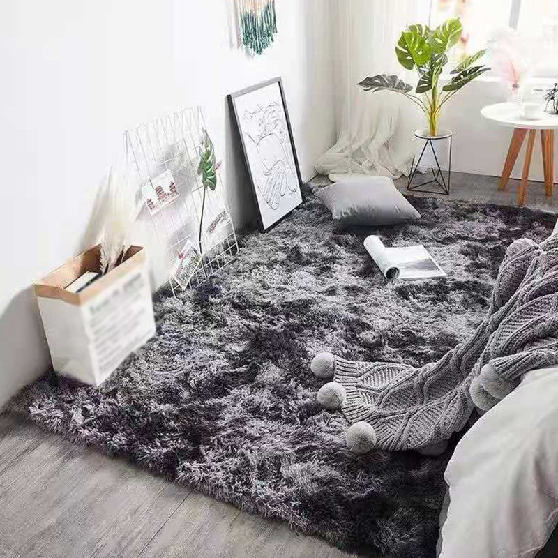 Distinctive Tie Dye Printed Rug Funky Shag Carpet Polyester Anti-Slip Backing Rug for Living Room