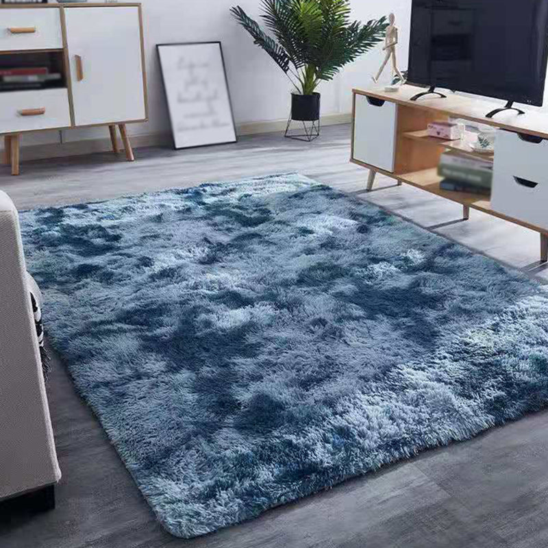 Distinctive Tie Dye Printed Rug Funky Shag Carpet Polyester Anti-Slip Backing Rug for Living Room