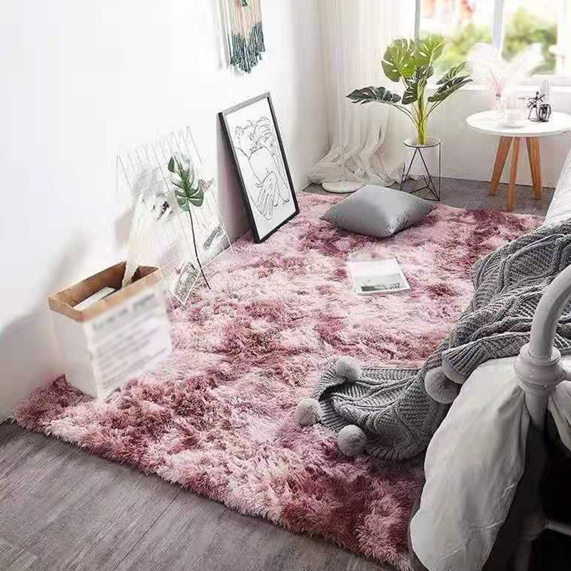 Distinctive Tie Dye Printed Rug Funky Shag Carpet Polyester Anti-Slip Backing Rug for Living Room