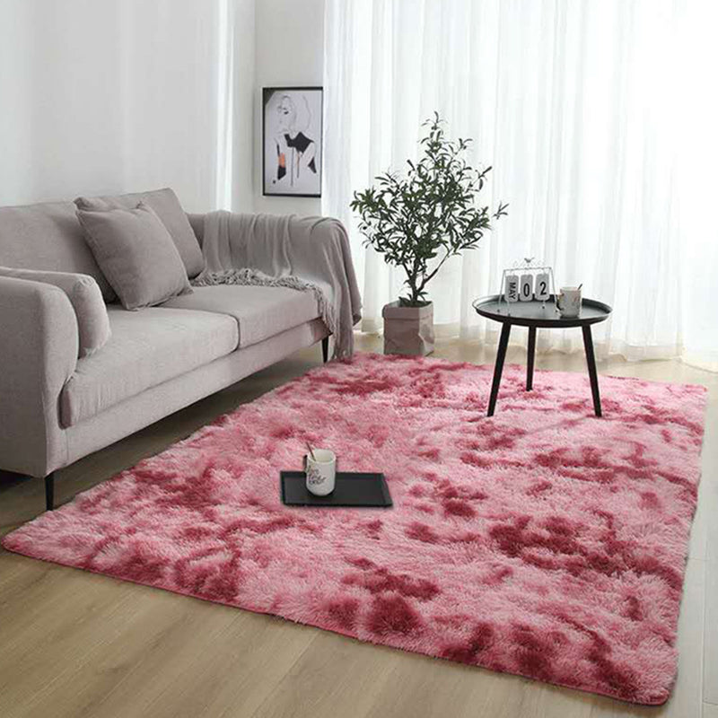 Distinctive Tie Dye Printed Rug Funky Shag Carpet Polyester Anti-Slip Backing Rug for Living Room