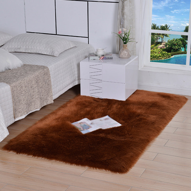 Stylish Comfort Shag Rug Contemporary Plain Carpet Polypropylene Washable Area Rug for Living Room