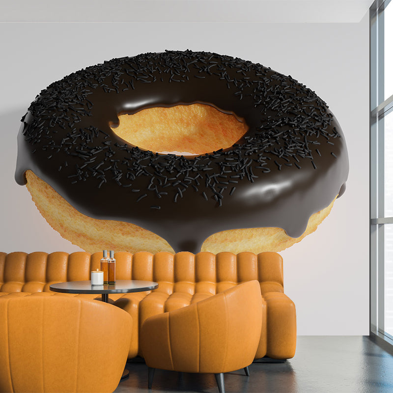 3D Donut Unique Wall Mural Personalized Size Available,Mural for Dining Room