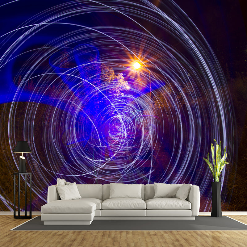 3D Effect Tunnel Mural Mildew Resistant Texture Novelty Wall Decor for Boys Room