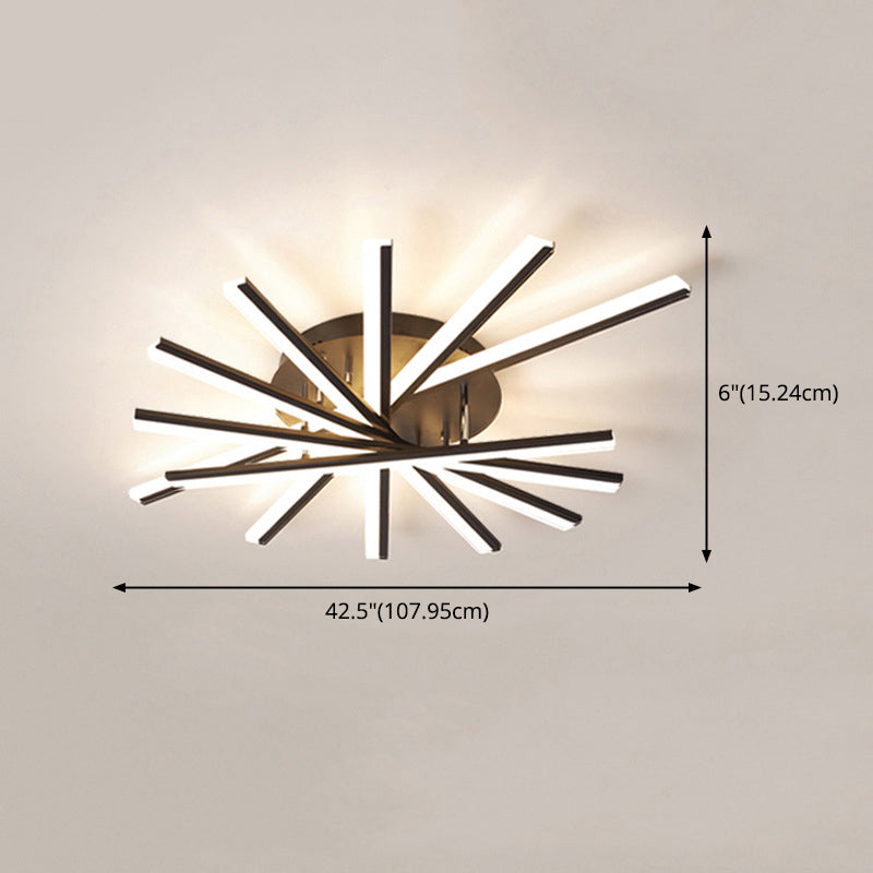 Lámpara LED LED de estilo simplicidad Luz de techo de montaje lineal para sala de estar