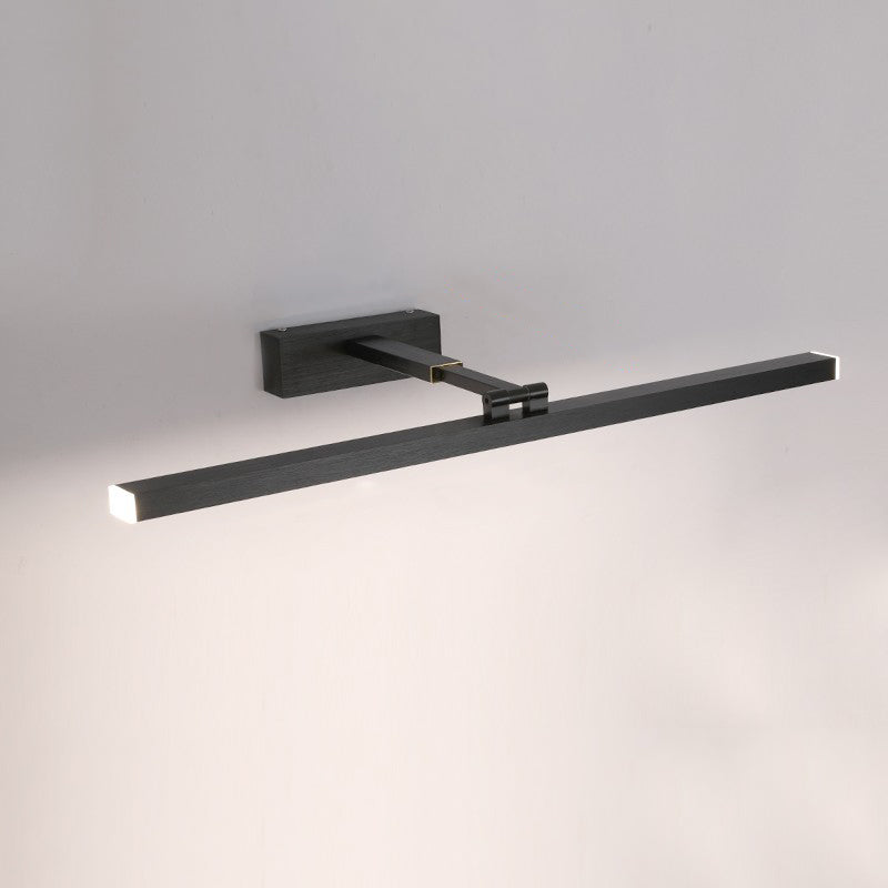 Strip Wall Mounted Light Fixture Nordic Metal LED Bathroom Wall Sconce Lighting in Black