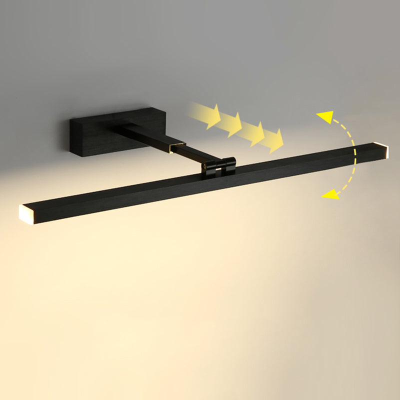 Metal Straight Wall Mounted Light Simplicity Style LED Wall Sconce Lighting in Black