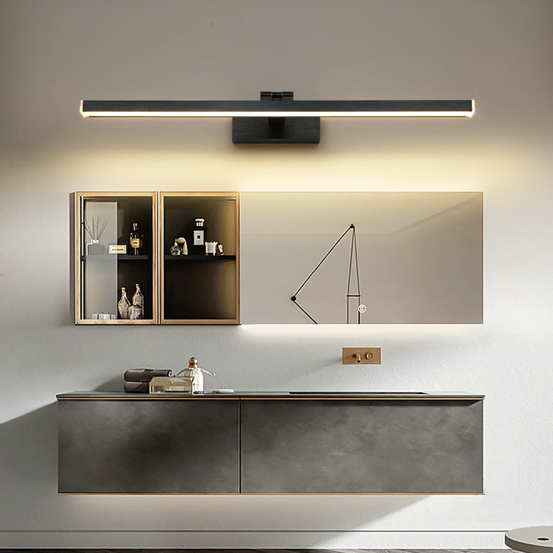 Lámpara lineal lámpara de luz contemporánea led de aluminio baños de pared lámpara de luz en negro