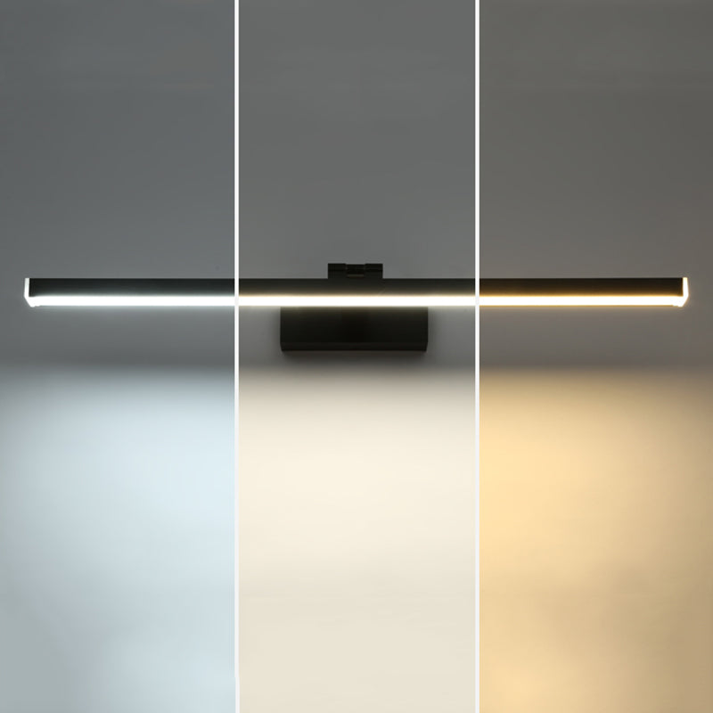 Lámpara lineal lámpara de luz contemporánea led de aluminio baños de pared lámpara de luz en negro