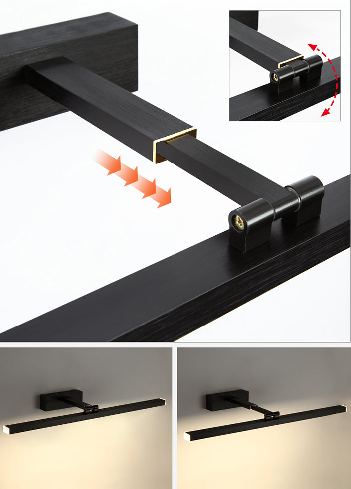 Lámpara lineal lámpara de luz contemporánea led de aluminio baños de pared lámpara de luz en negro