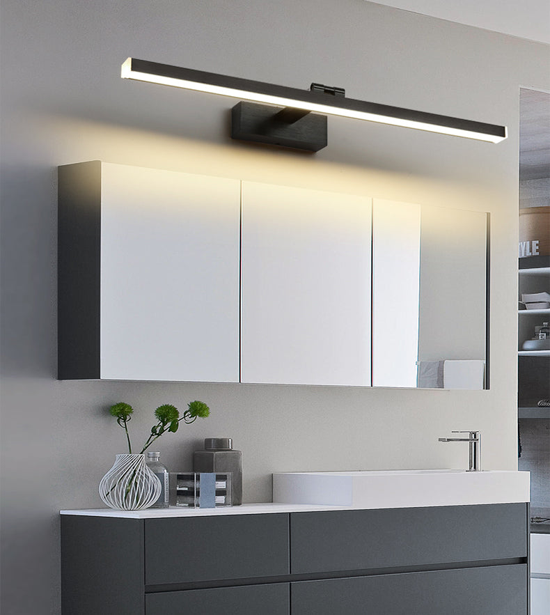 Lámpara lineal lámpara de luz contemporánea led de aluminio baños de pared lámpara de luz en negro