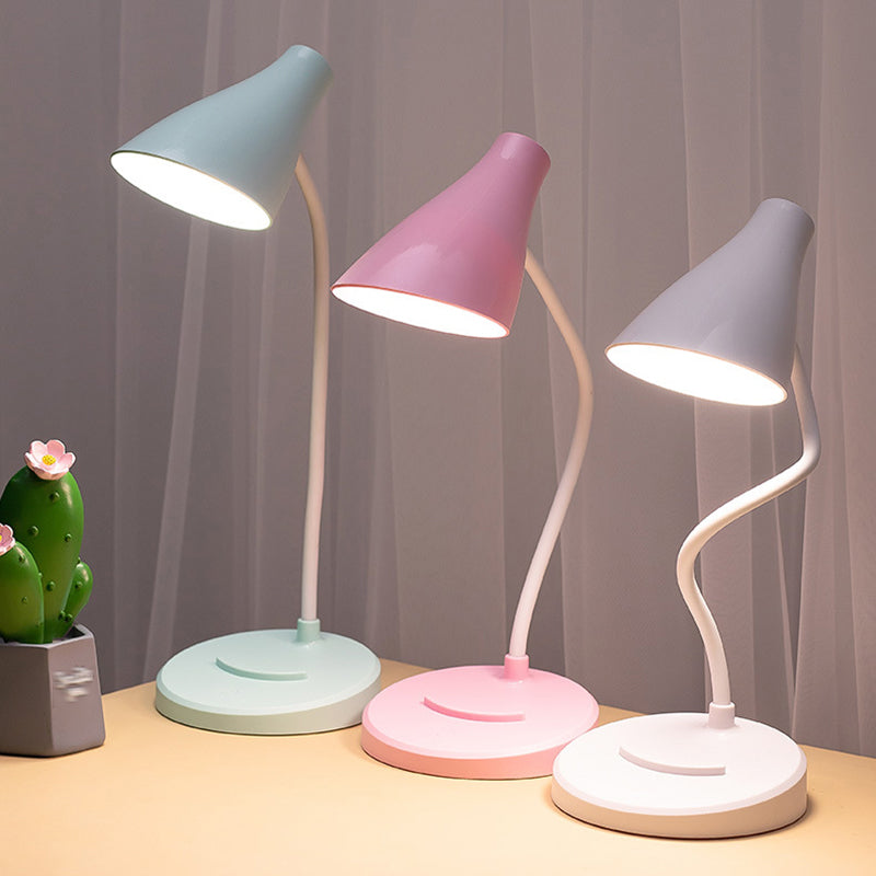 Étude LED conique Lumière Macaron Plastique Kids Room Touch Control Table Light