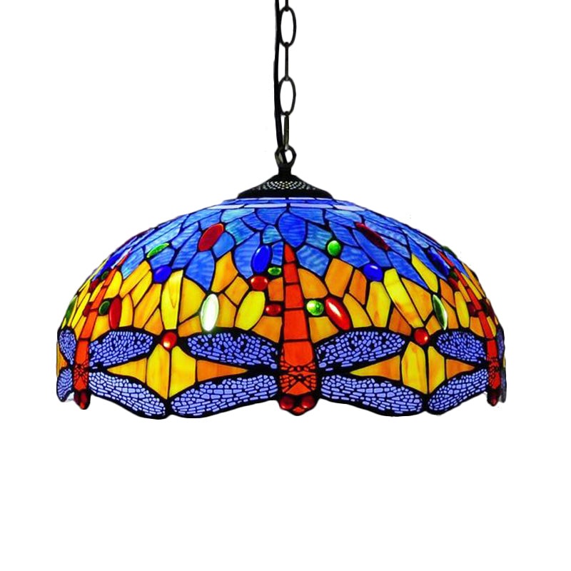 Livraison lustre éclairage méditerranéen bleu / vert tachée 1/2 lumières pendentif pour la cuisine