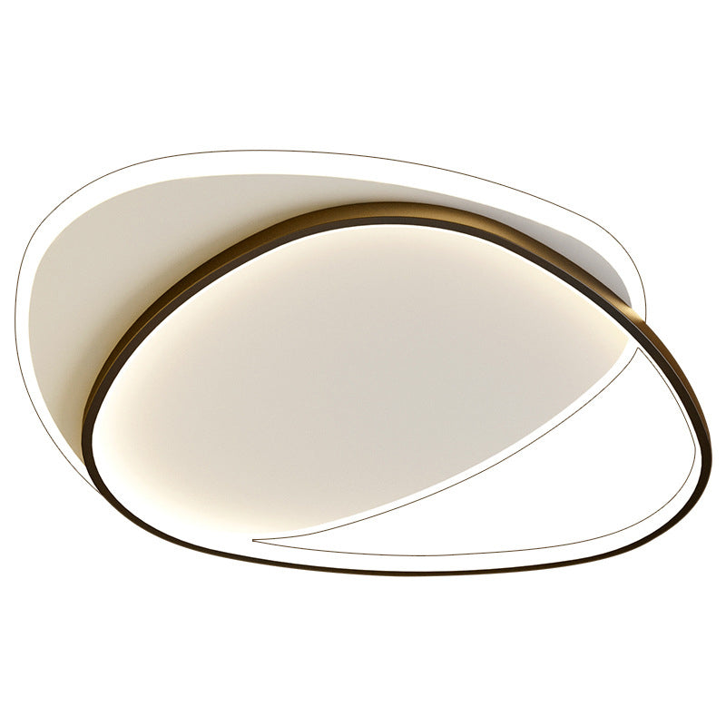 Moderne, beknopte ovale LED-plafondlamp van smeedijzer, inbouw met acrylkap