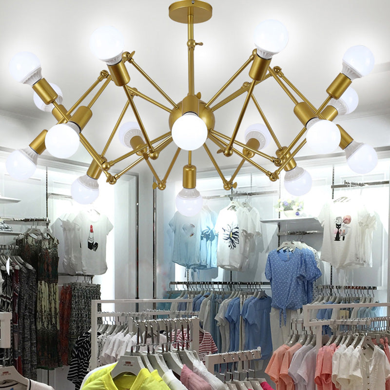 Metal Chandelier Light Fixture Loft Style Spiders Clothes Shop Ceiling Pendant Light