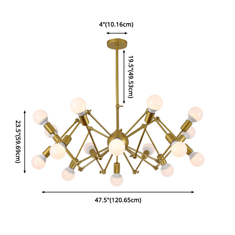 Metalen kroonluchter verlichtingsarmatuur loftstijl spiders kledingwinkel plafond hanglampje