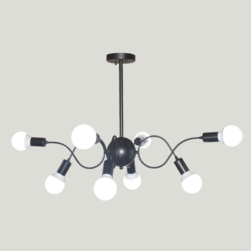 Kroonluchter hanglamp minimalistische stijl blootgestelde lamp metaalhangend hanglampje