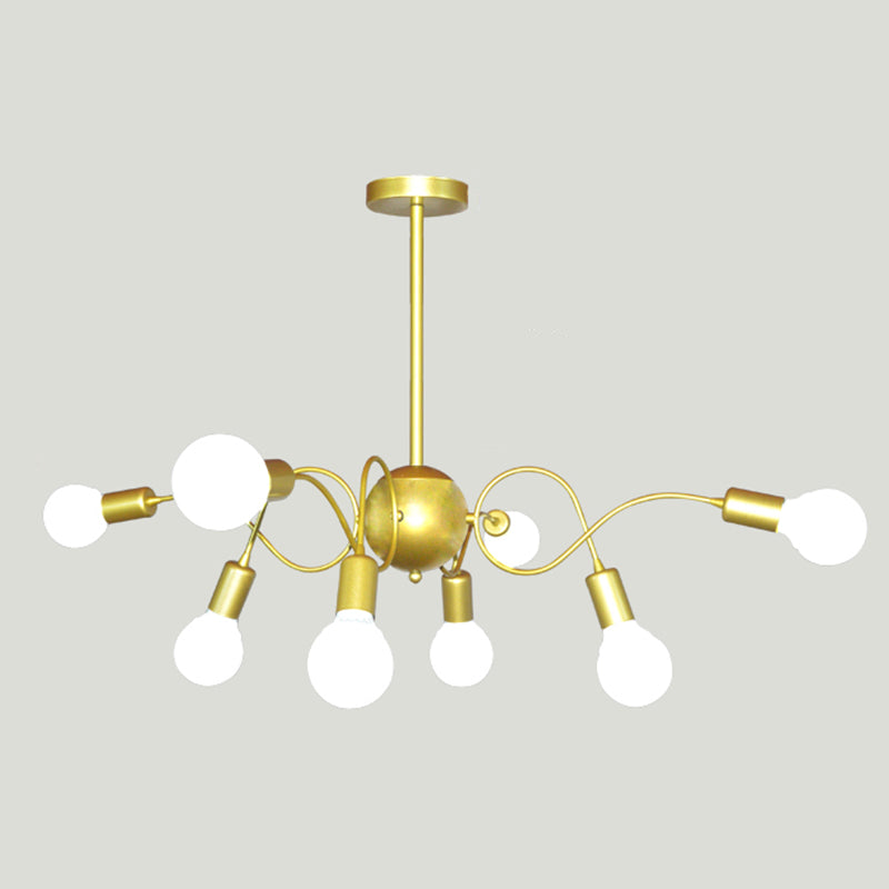 Kroonluchter hanglamp minimalistische stijl blootgestelde lamp metaalhangend hanglampje