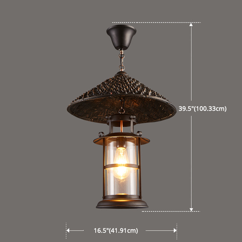 Industrial Style Shaded Pendant Lighting Fixture Metal Hanging Pendant Light in Black