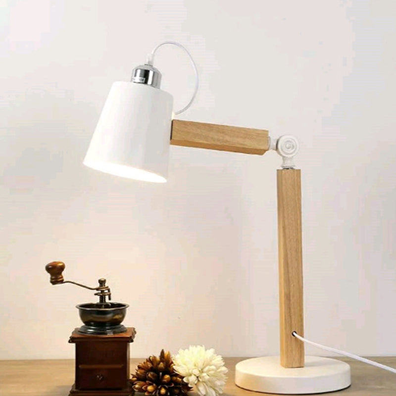 Lampe à étude nordique ombragée en métal 1 table de chambre à coucher lumine