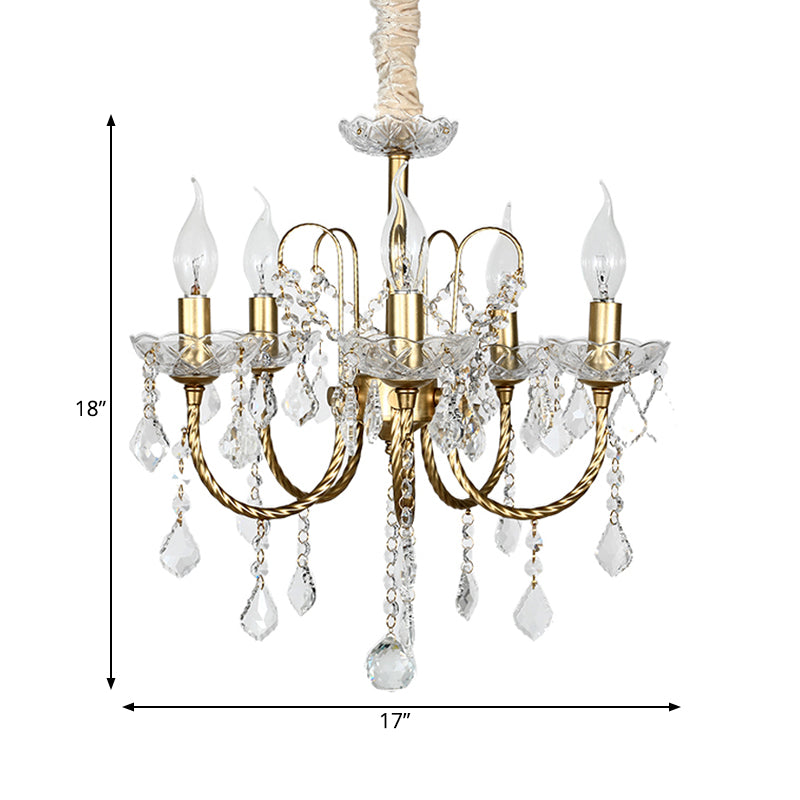 5/6 lumières Crystal Chandelier Pendant Light