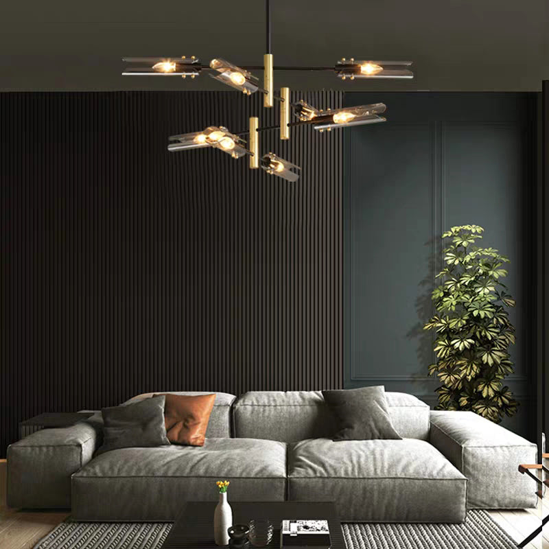 Black Glass Chandelier Lights Nordic Modern Ceiling Light Fixture for Living Room