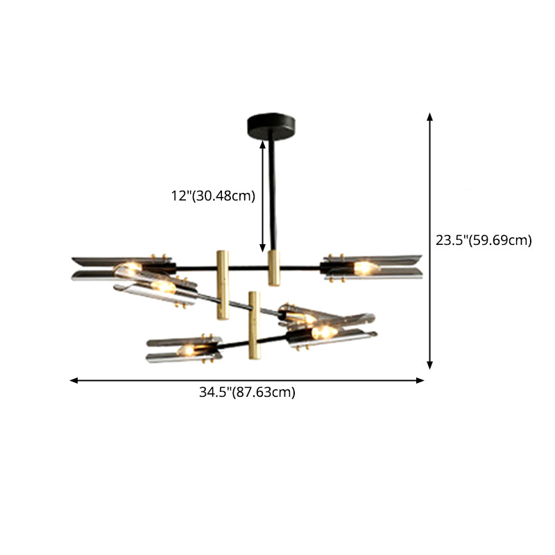 Black Glass Chandelier Lights Nordic Modern Ceiling Light Fixture for Living Room