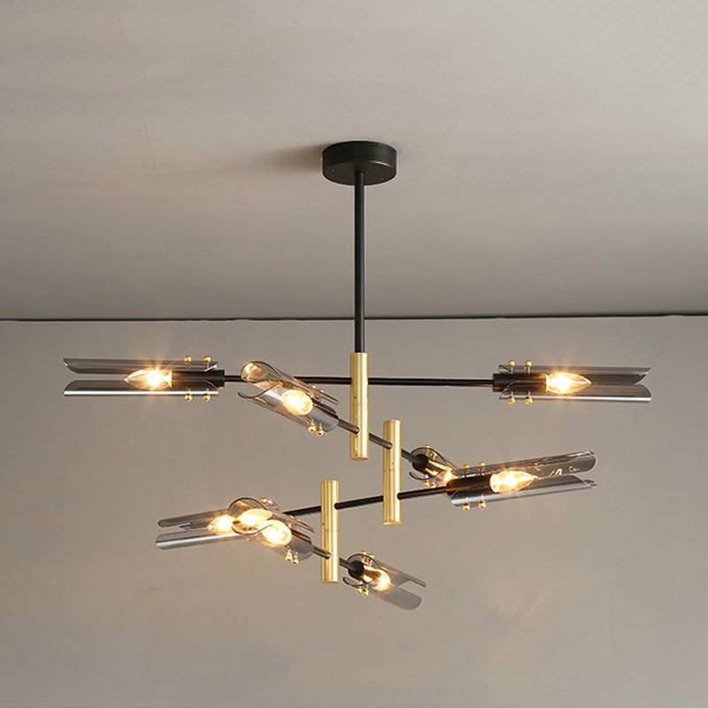 Black Glass Chandelier Lights Nordic Modern Ceiling Light Fixture for Living Room