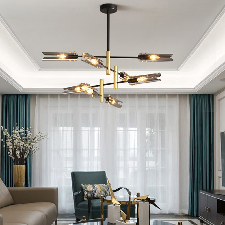 Black Glass Chandelier Lights Nordic Modern Ceiling Light Fixture for Living Room