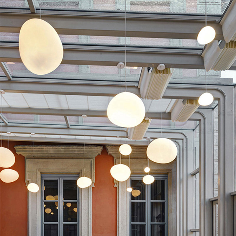 Light Pendre blanc nordique moderne à 1 lumière plafond suspendu pour chambre à coucher