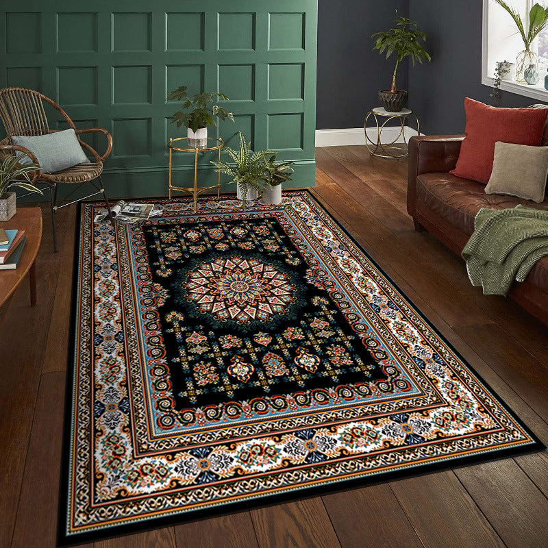 Tappeto tradizionale del tappeto di area persiana glam stampato floreale tappeto resistente alle macchie per arredamento per la casa