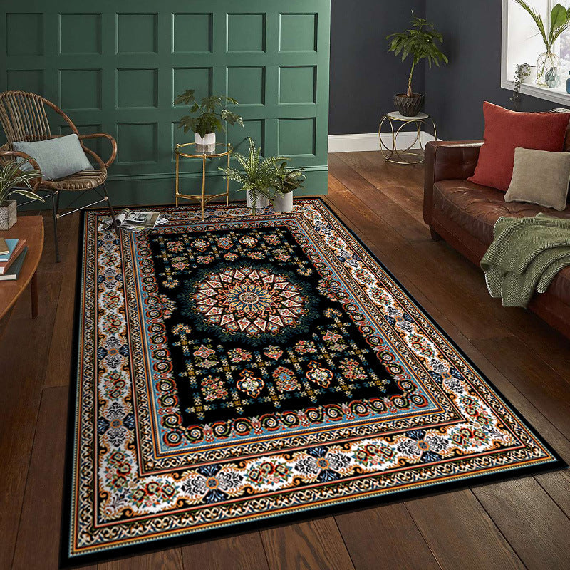 Tapis traditionnel de la zone perse glamour du tapis imprimé floral tapis résistant aux taches pour la décoration intérieure