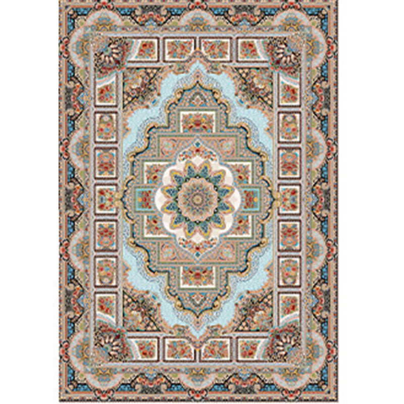 Traditioneller Persischer Teppich Glamblumen gedruckter Teppichfleckfest -Resistent Teppich für Wohnkultur