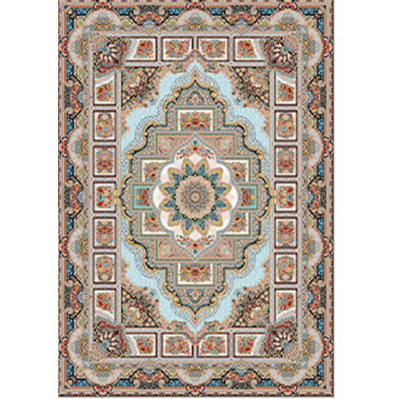 Traditional Persian Area Rug Glam Floral Printed Carpet Stain Resistant Carpet for Home Decor