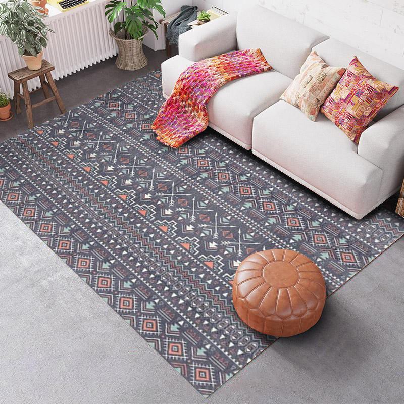 Classic Southwestern Rug Tribal Pattern Carpet Polyester Stain Resistant Rug for Home Decoration