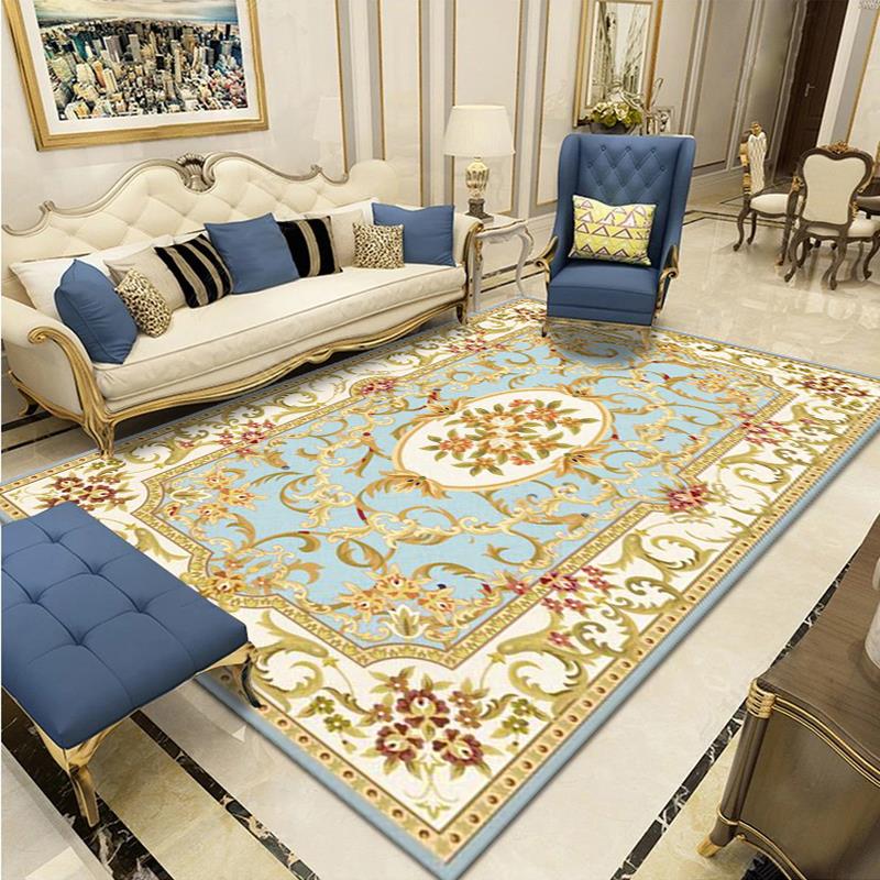 Tappeto incorniciati in telaio in stile europeo tappeto resistente al tappeto floreale per la decorazione della casa