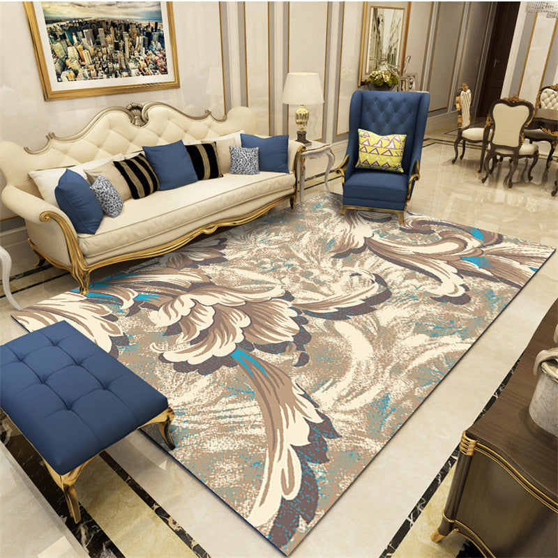 Shabby Chic Area Rug Traditional Flower Print Carpet Anti-Slip Backing Area Carpet for Living Room