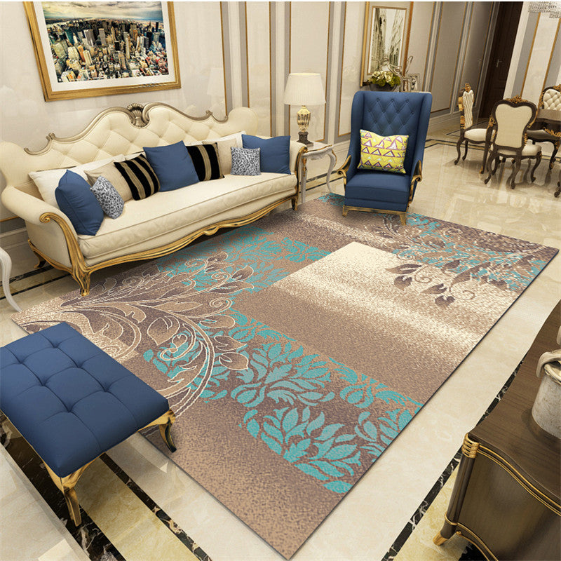 Shabby Chic Area Rug Traditional Flower Print Carpet Anti-Slip Backing Area Carpet for Living Room