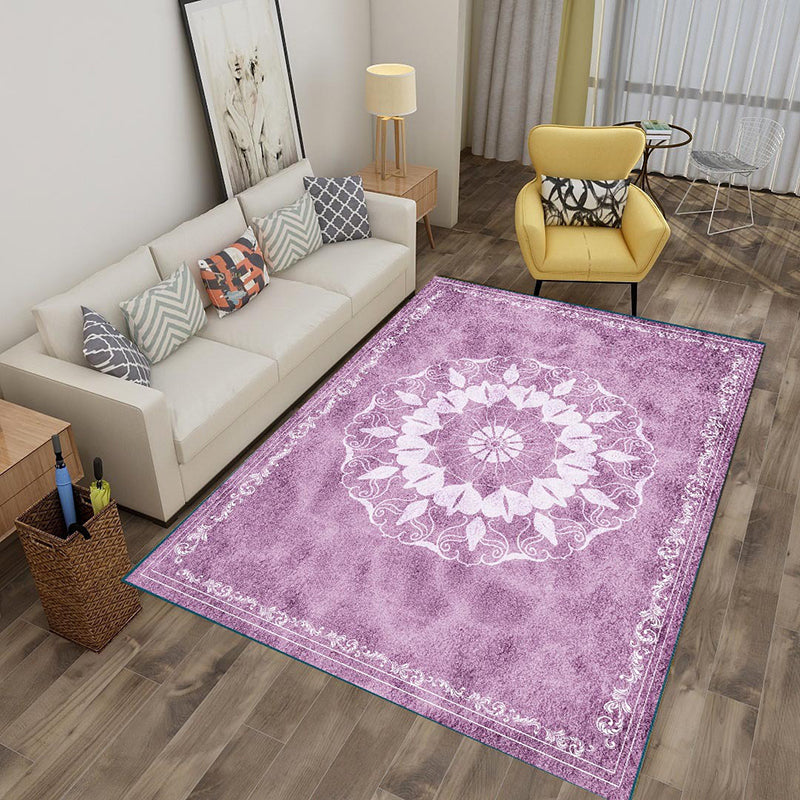 Victorian Tribal Totem Area Carpet Polyester Carpet Non-Slip Backing Indoor Rug for Living Room