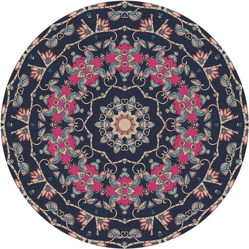 Tapis brun shabby chic en polyester motif tribal tapis non glip