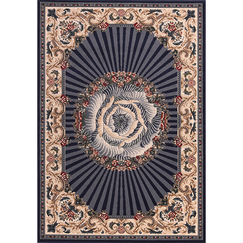 Shabby Chic Red Carpet Antique Pattern Polyester Area Rug Non-Slip Backing Rug for Home Decor