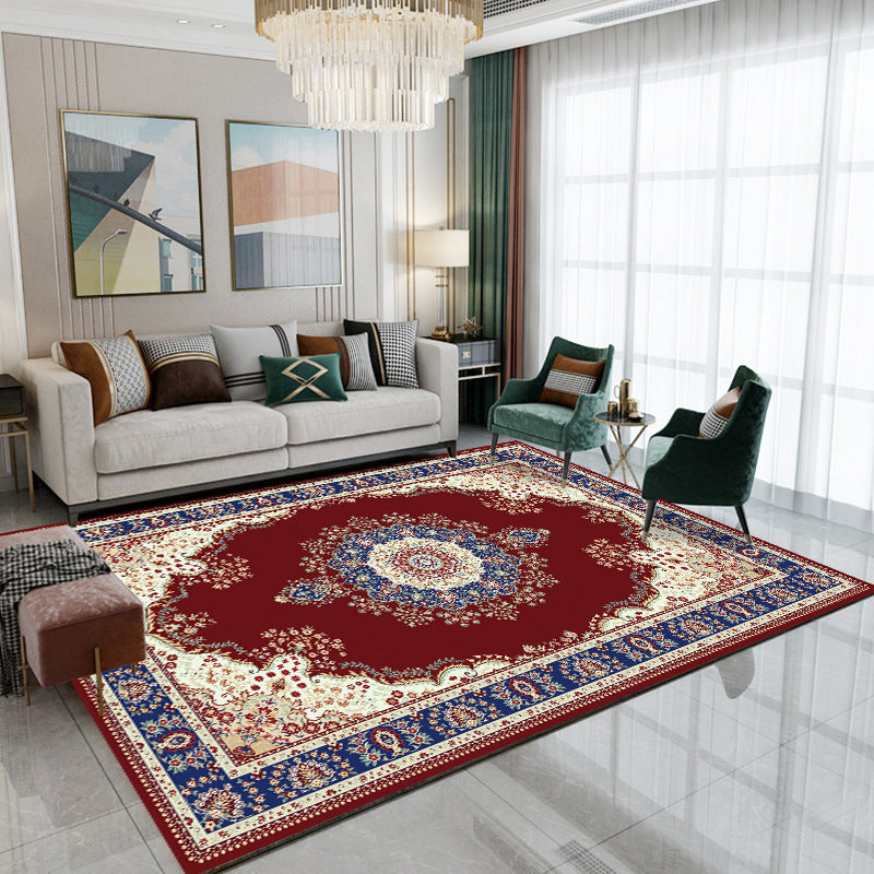 Classic Flower Print Rug Retro Gorgeous Area Carpet Non-Slip Backing Indoor Rug for Home Decor