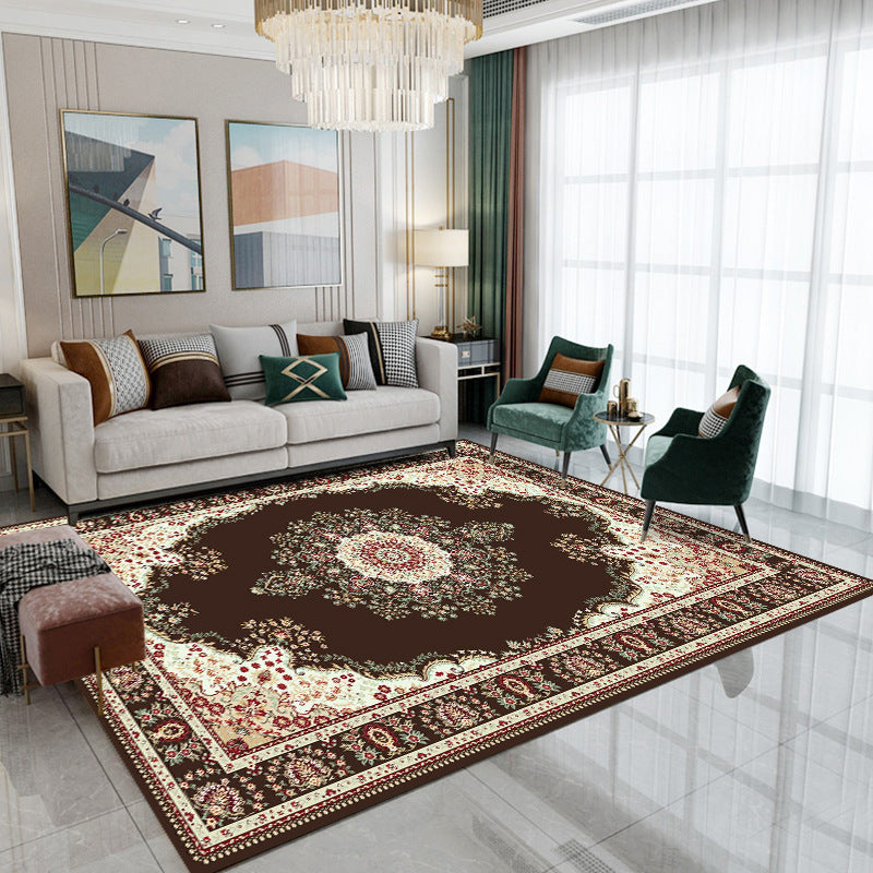 Classic Flower Print Rug Retro Gorgeous Area Carpet Non-Slip Backing Indoor Rug for Home Decor