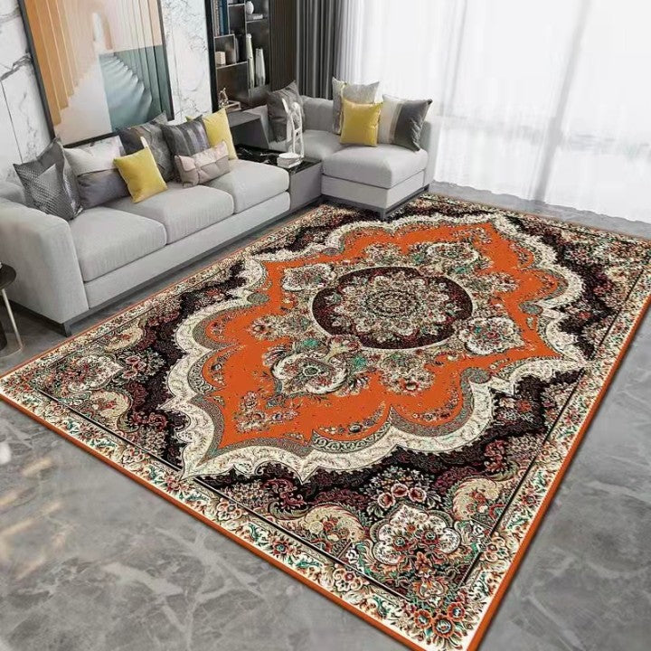 Colorful Mid-Century Area Rug Artistic Floral Printed Rug Friendly Washable Carpet for Home Decor