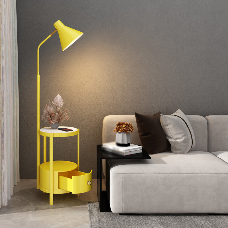 Lampe à teigne conique Macaron Méton 1-Light Living Room debout léger