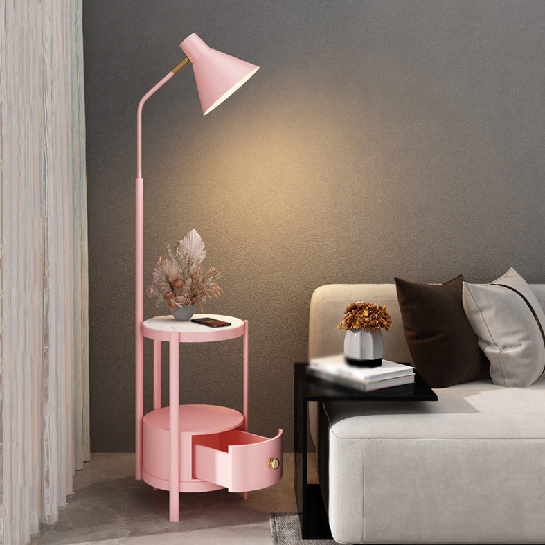 Lampe à teigne conique Macaron Méton 1-Light Living Room debout léger