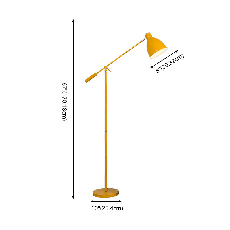 Nórdico Lámpara de equilibrio de lámpara de 1 luz Balance de la tarea Luz de piso con sombra de metal de campana