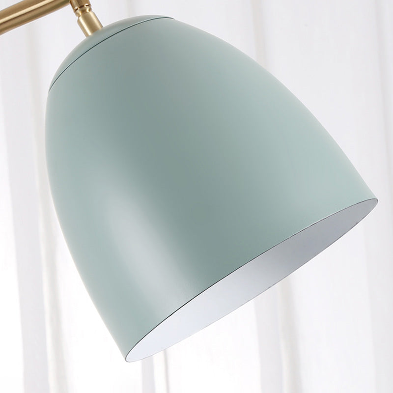 Bell Shade stehende leichte Makkaronstil Eisen 1 Glühbirne Schlafzimmerstocklampe mit Tisch