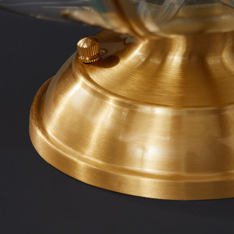 Gold Close to Ceiling Lighting Fixture Simplistic Glass Shaded Close to Ceiling Lamp