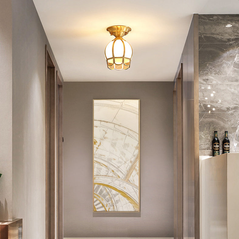 Oro vicino al soffitto Aiughting Glass semplicistica ombreggiata vicino alla lampada del soffitto