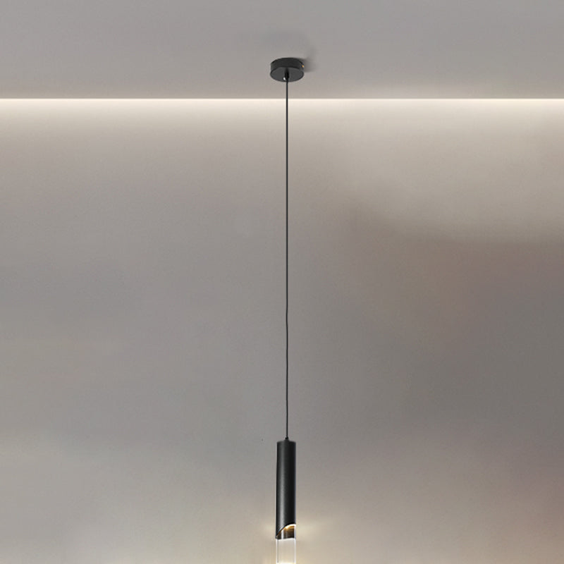 Lampe suscitée de suspension à LED cylindrique créative moderne avec de l'ombre acrylique